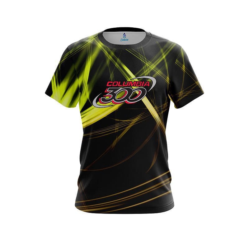 Columbia 300 Yellow Spiral CoolWick Bowling Jersey