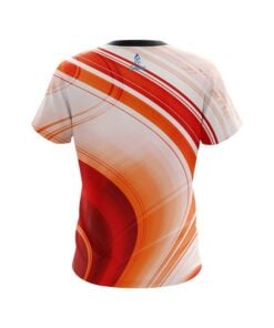 Alternative view of Plain Curvy Orange Pattern CoolWick Bowling Jersey