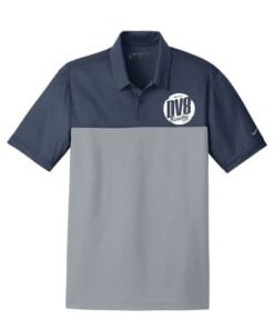 DV8 Deviant Navy Grey Men's Embroidered Nike Dri-Fit Coolwick Bowling Polo Shirt