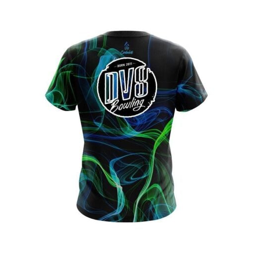 DV8 Blue Green Smoke CoolWick Bowling Jersey - Image 2
