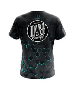 Alternative view of DV8 Aqua Honeycomb Fusion CoolWick Bowling Jersey