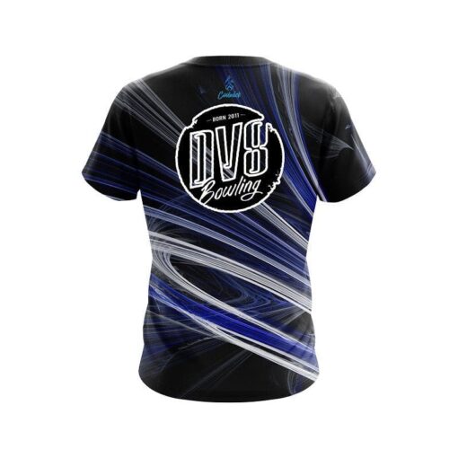 DV8 Blue Motion Swirl CoolWick Bowling Jersey - Image 2