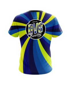 Alternative view of DV8 Blue And Yellow Color Swirl CoolWick Bowling Jersey