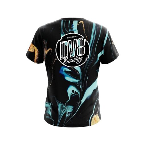 DV8 Blue and Gold Resin CoolWick Bowling Jersey - Image 2
