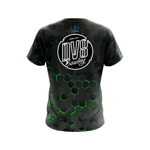 DV8 Green Honeycomb Fusion CoolWick Bowling Jersey - Image 2