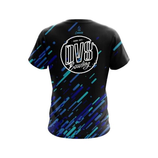 DV8 Modern Blue Stripe CoolWick Bowling Jersey - Image 2