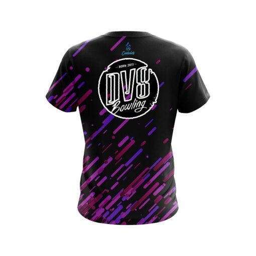 DV8 Modern Purple Stripe CoolWick Bowling Jersey - Image 2
