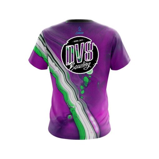DV8 Liquid Purple And Green Liquid CoolWick Bowling Jersey - Image 2