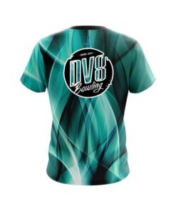 Alternative view of DV8 Wavy Aqua Swirl CoolWick Bowling Jersey