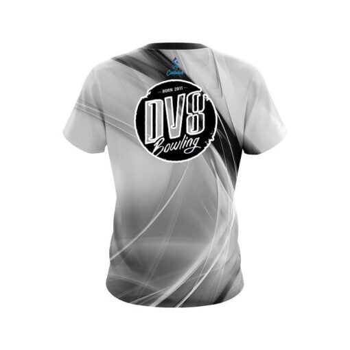 DV8 Wavy Black And White Swirl CoolWick Bowling Jersey - Image 2