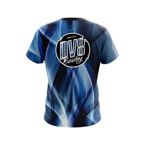 DV8 Wavy Blue Swirl   CoolWick Bowling Jersey - Image 2