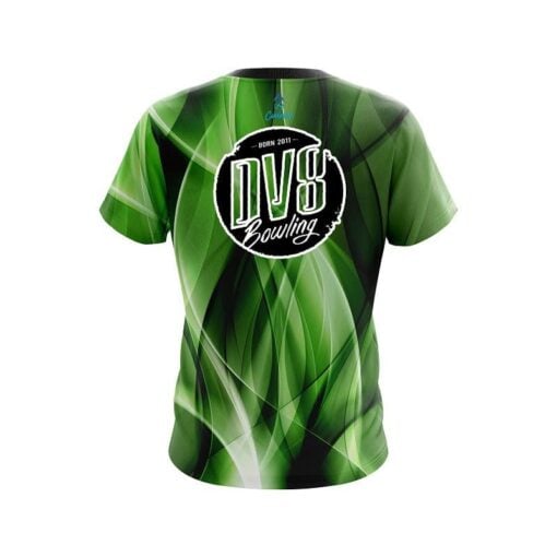 DV8 Wavy Green Swirl CoolWick Bowling Jersey - Image 2