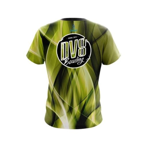 DV8 Wavy Yellow Swirl CoolWick Bowling Jersey - Image 2
