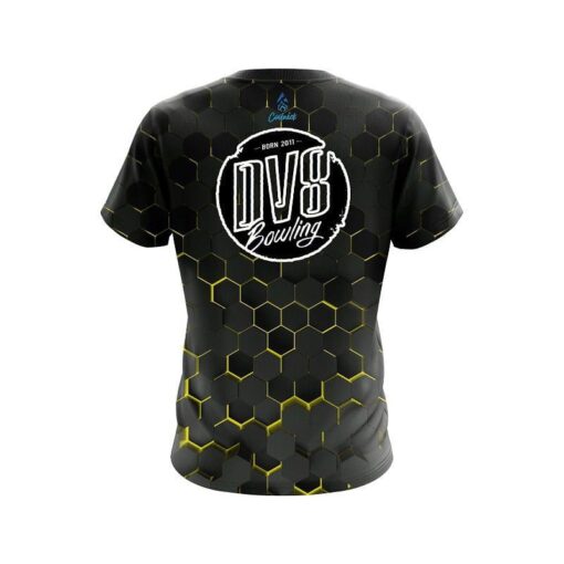 DV8 Yellow Honeycomb Fusion CoolWick Bowling Jersey - Image 2