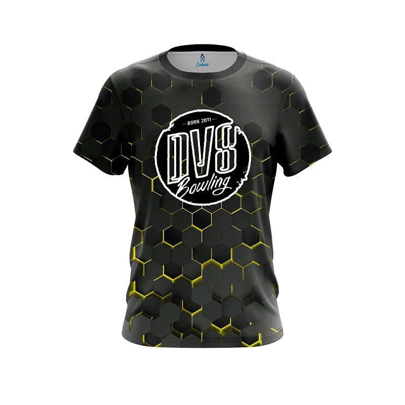 DV8 Yellow Honeycomb Fusion CoolWick Bowling Jersey
