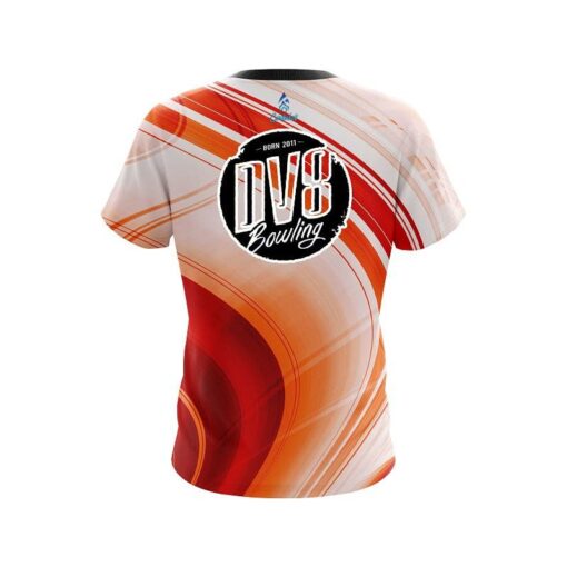 DV8 Curvy Orange Pattern CoolWick Bowling Jersey - Image 2