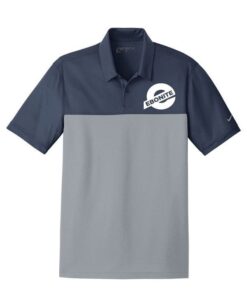 Ebonite Mission X Navy Grey Men's Embroidered Nike Dri-Fit Coolwick Bowling Polo Shirt