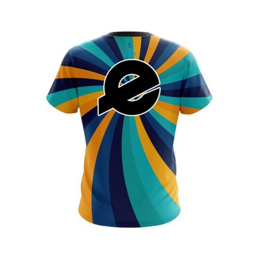 Ebonite Orange And Blue Color Swirl CoolWick Bowling Jersey - Image 2
