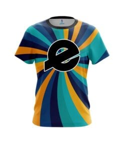 Ebonite Orange And Blue Color Swirl CoolWick Bowling Jersey