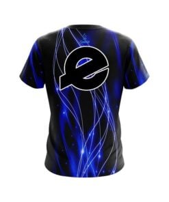 Alternative view of Ebonite Blue Spiral Waves CoolWick Bowling Jersey