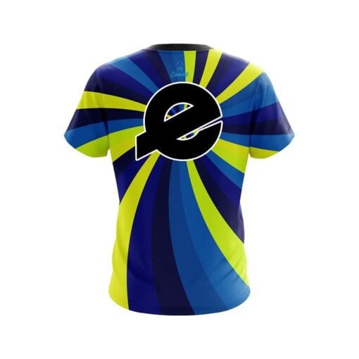 Ebonite Blue And Yellow Color Swirl CoolWick Bowling Jersey - Image 2