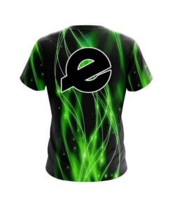 Alternative view of Ebonite Green Spiral Waves CoolWick Bowling Jersey