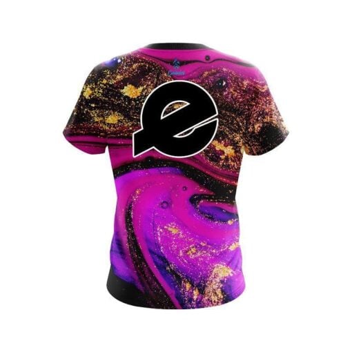 Ebonite Magenta Gold Liquid Marble CoolWick Bowling Jersey - Image 2
