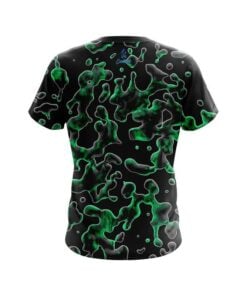 Alternative view of Plain Green Flowing Fluid CoolWick Bowling Jersey