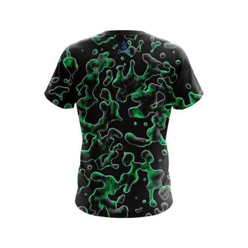 Plain Green Flowing Fluid CoolWick Bowling Jersey - Image 2