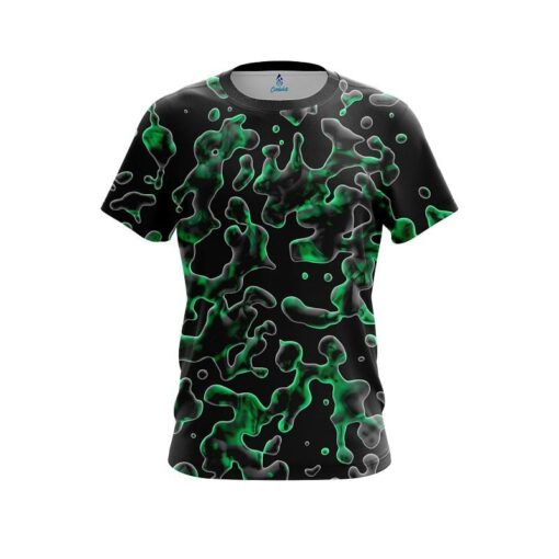 Plain Green Flowing Fluid CoolWick Bowling Jersey