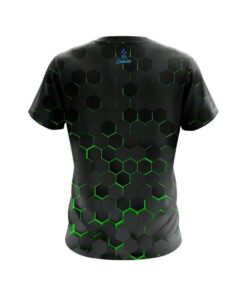 Alternative view of Plain Green Honeycomb Fusion CoolWick Bowling Jersey