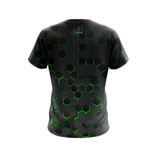 Plain Green Honeycomb Fusion CoolWick Bowling Jersey - Image 2