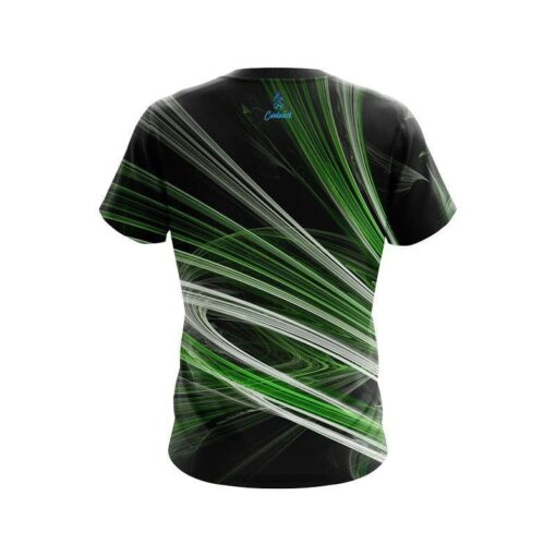 Plain Green Motion Swirl CoolWick Bowling Jersey - Image 2