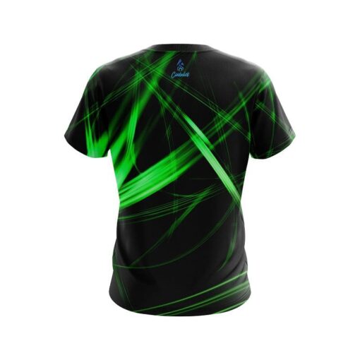 Plain Green Spiral CoolWick Bowling Jersey - Image 2