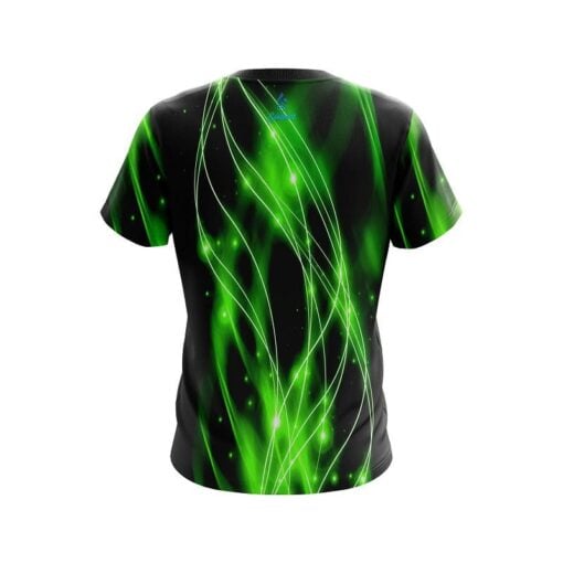 Plain Green Spiral Waves CoolWick Bowling Jersey - Image 2