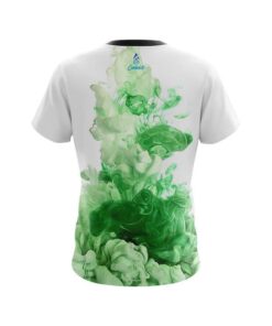 Alternative view of Plain Green ink Splash CoolWick Bowling Jersey