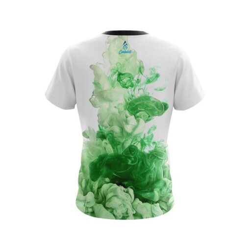 Plain Green ink Splash CoolWick Bowling Jersey - Image 2