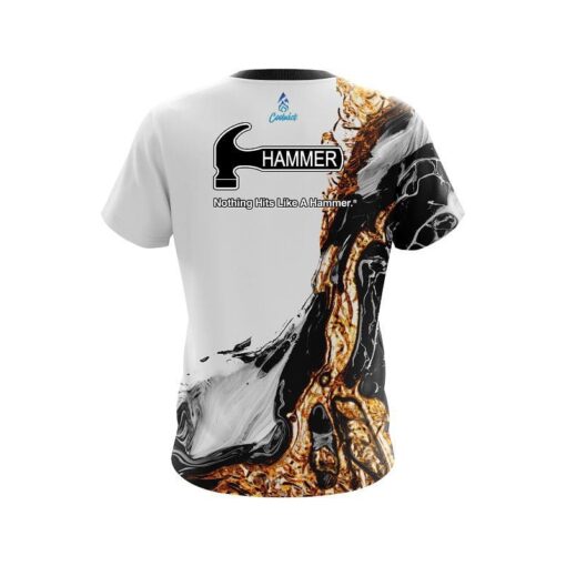 Hammer Black And Gold Liquid Marble CoolWick Bowling Jersey - Image 2