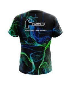 Alternative view of Hammer Blue Green Smoke CoolWick Bowling Jersey