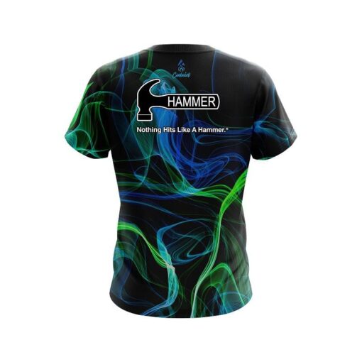 Hammer Blue Green Smoke CoolWick Bowling Jersey - Image 2