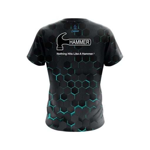 Hammer Aqua Honeycomb Fusion CoolWick Bowling Jersey - Image 2