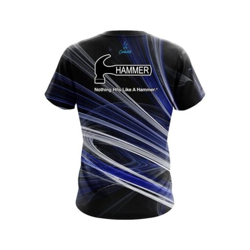 Hammer Blue Motion Swirl CoolWick Bowling Jersey - Image 2