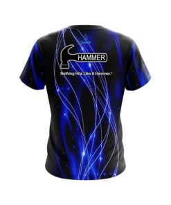 Alternative view of Hammer Blue Spiral Waves CoolWick Bowling Jersey