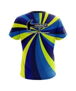 Alternative view of Hammer Blue And Yellow Color Swirl CoolWick Bowling Jersey