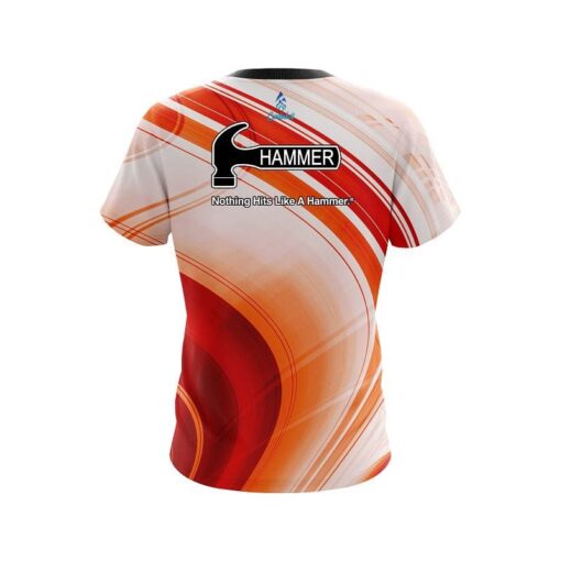 Hammer Curvy Orange Pattern CoolWick Bowling Jersey - Image 2