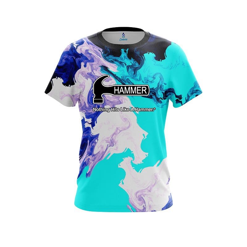 Hammer Liquid Marble Purple And Blue CoolWick Bowling Jersey