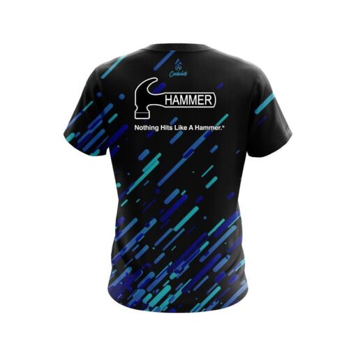 Hammer Modern Blue Stripe CoolWick Bowling Jersey - Image 2