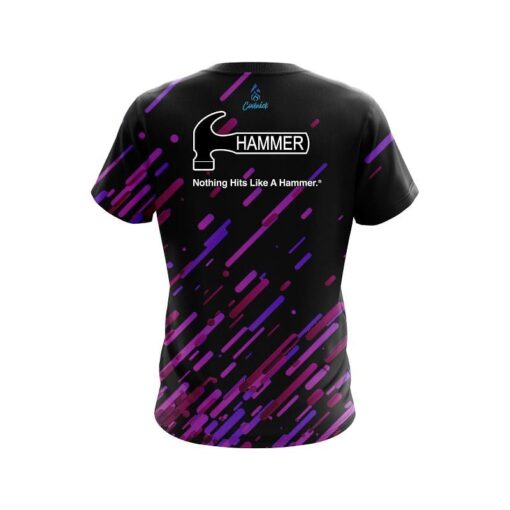 Hammer Modern Purple Stripe CoolWick Bowling Jersey - Image 2