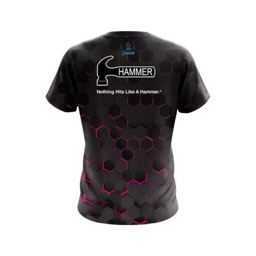 Hammer Pink Honeycomb Fusion CoolWick Bowling Jersey - Image 2
