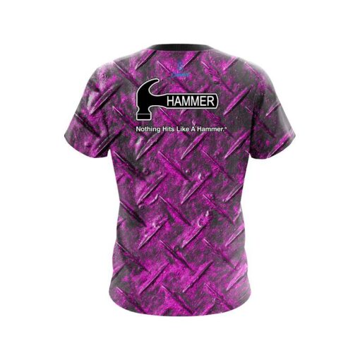 Hammer Pink Diamond Plate CoolWick Bowling Jersey - Image 2